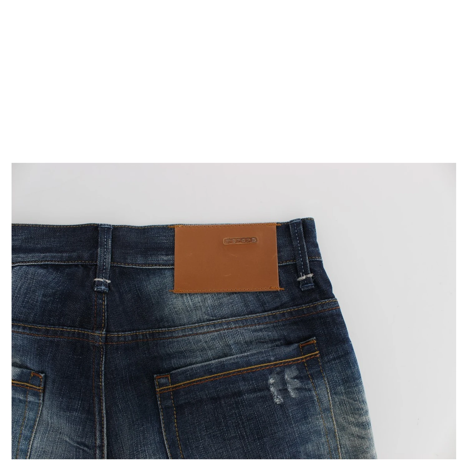 Blue Wash Cotton Denim Regular Fit Jeans
