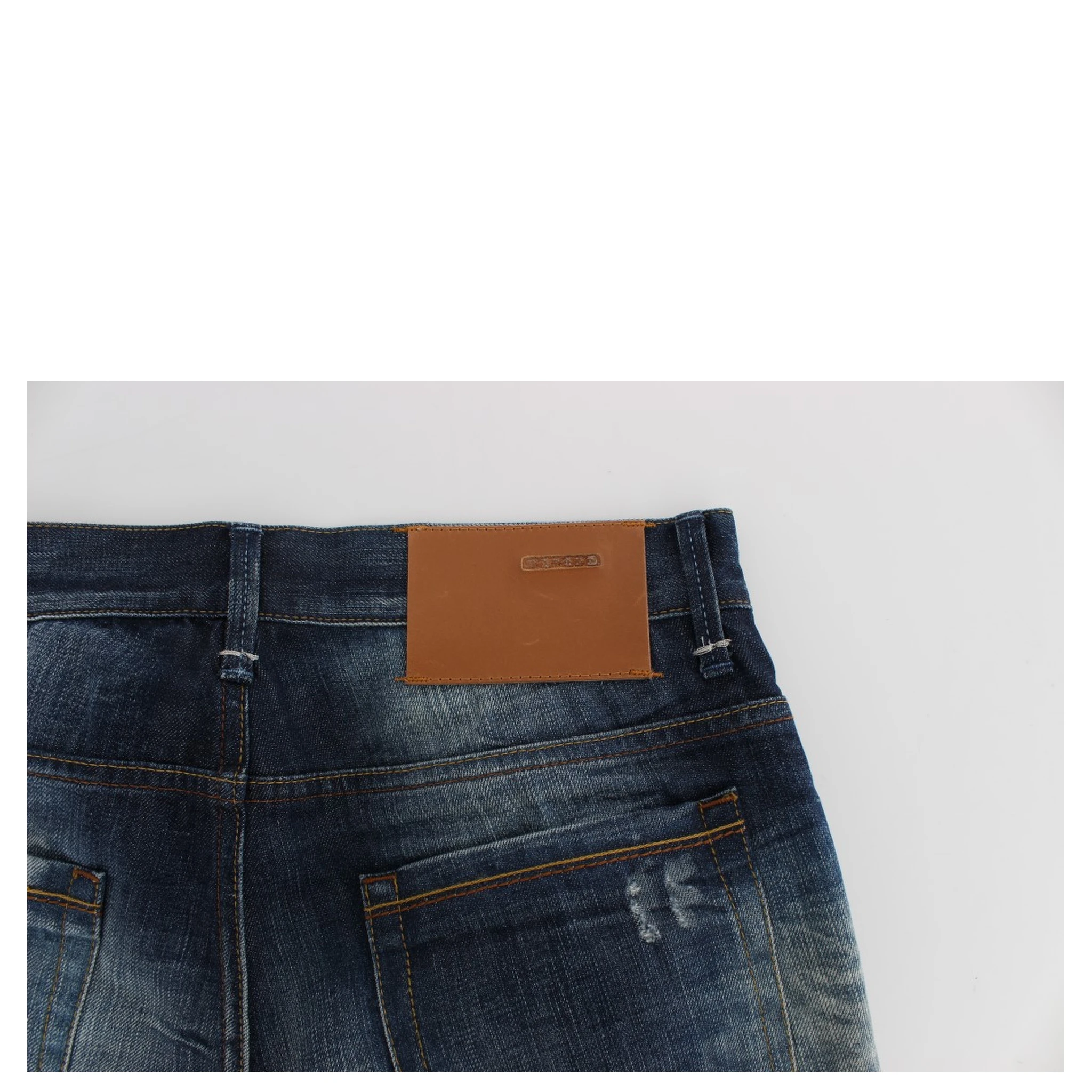 Blue Wash Cotton Denim Regular Fit Jeans