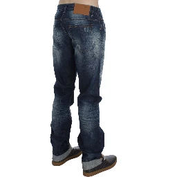 Blue Wash Cotton Denim Regular Fit Jeans