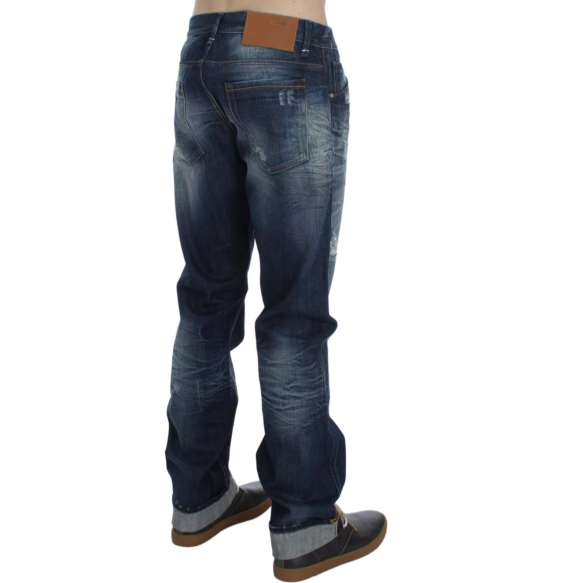 Blue Wash Cotton Denim Regular Fit Jeans