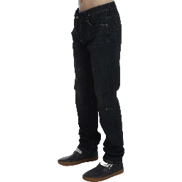 Blue Wash Cotton Denim Straight Fit Jeans