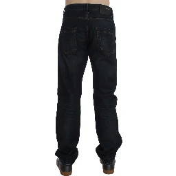 Blue Wash Cotton Denim Straight Fit Jeans