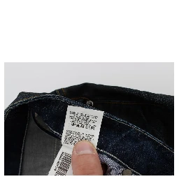 Blue Wash Cotton Denim Straight Fit Jeans