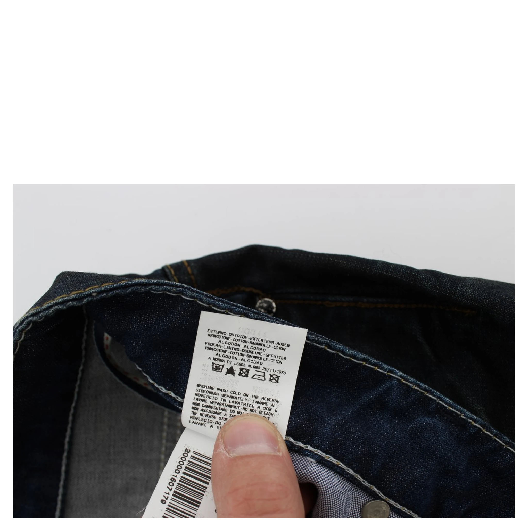 Blue Wash Cotton Denim Straight Fit Jeans