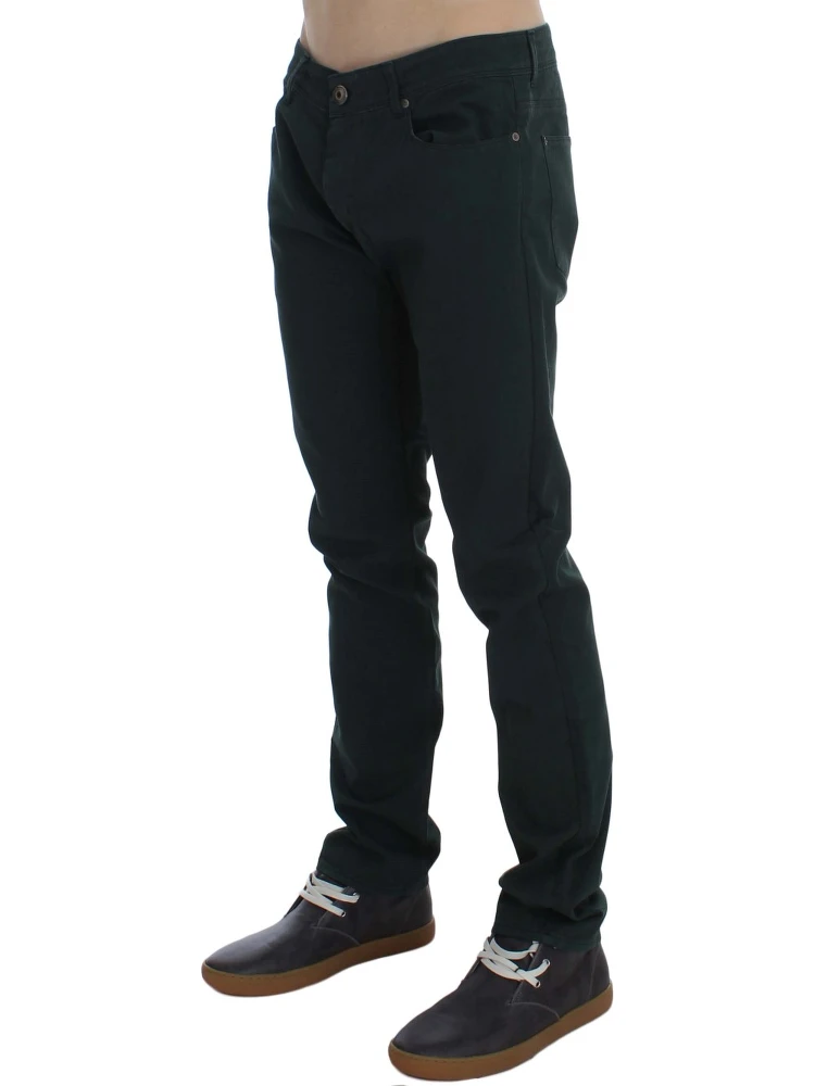Green Cotton Denim Stretch Straight Fit Jeans alternative