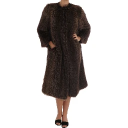 Brown Raccoon Fur Coat Jacket