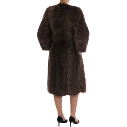 Brown Raccoon Fur Coat Jacket