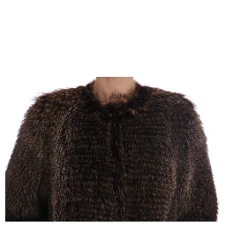 Brown Raccoon Fur Coat Jacket