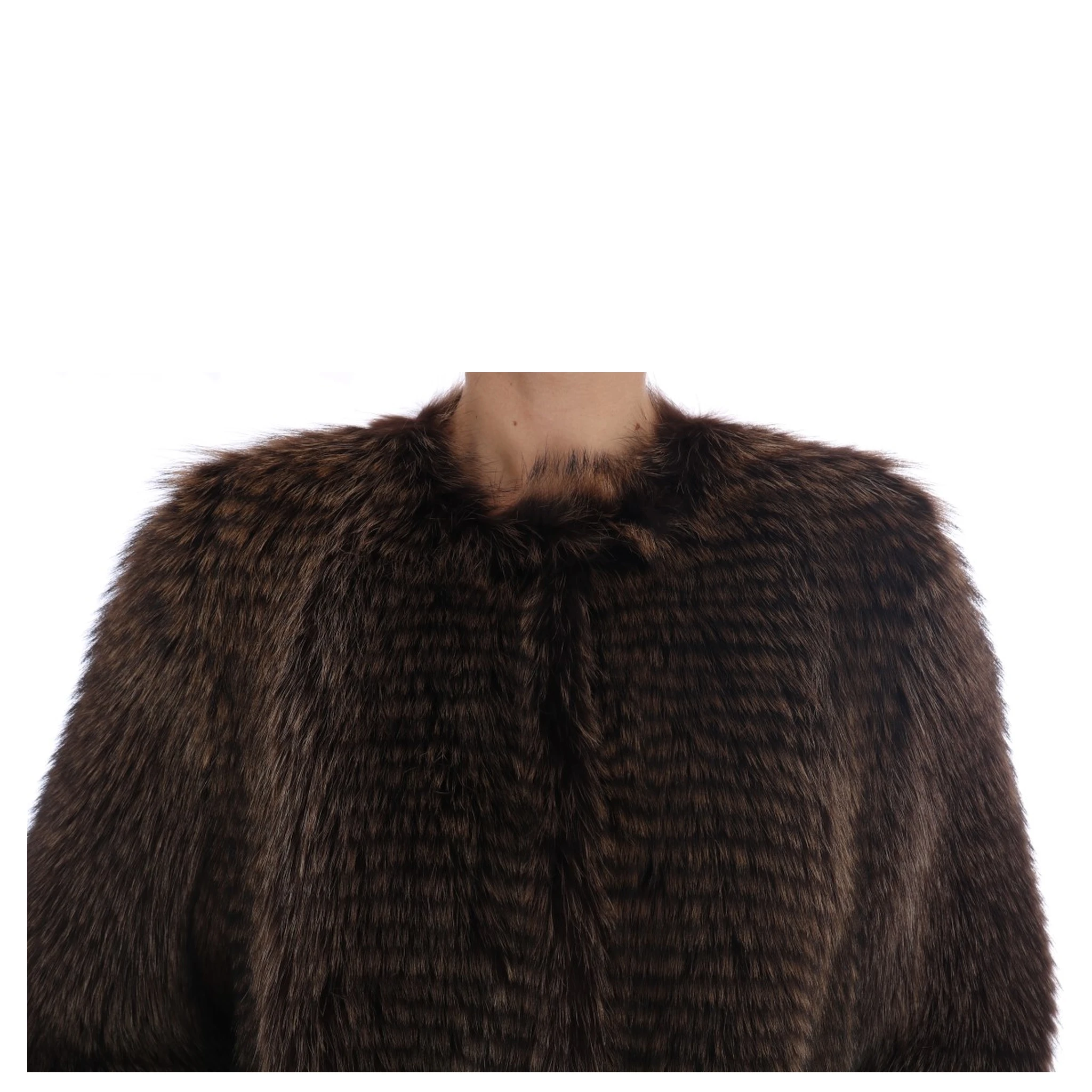 Brown Raccoon Fur Coat Jacket