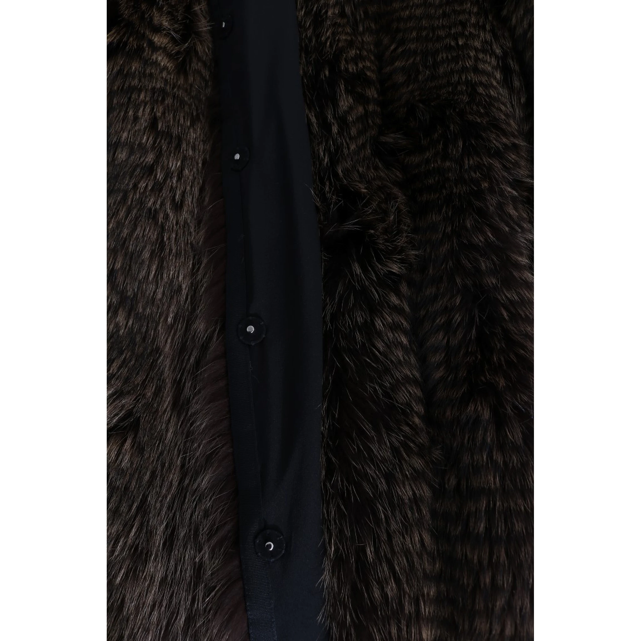 Brown Raccoon Fur Coat Jacket