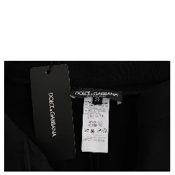 Black Stretch Pink Stripes Capri Pants