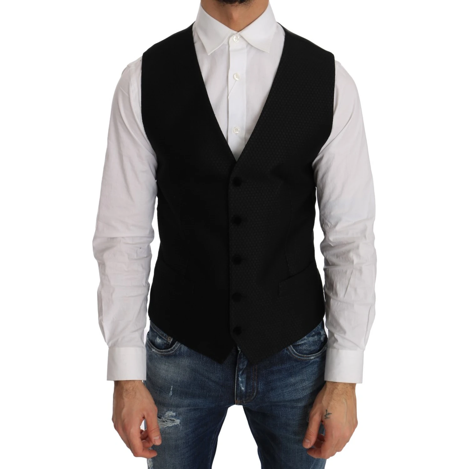 Black Polka Dot Pattern Vest