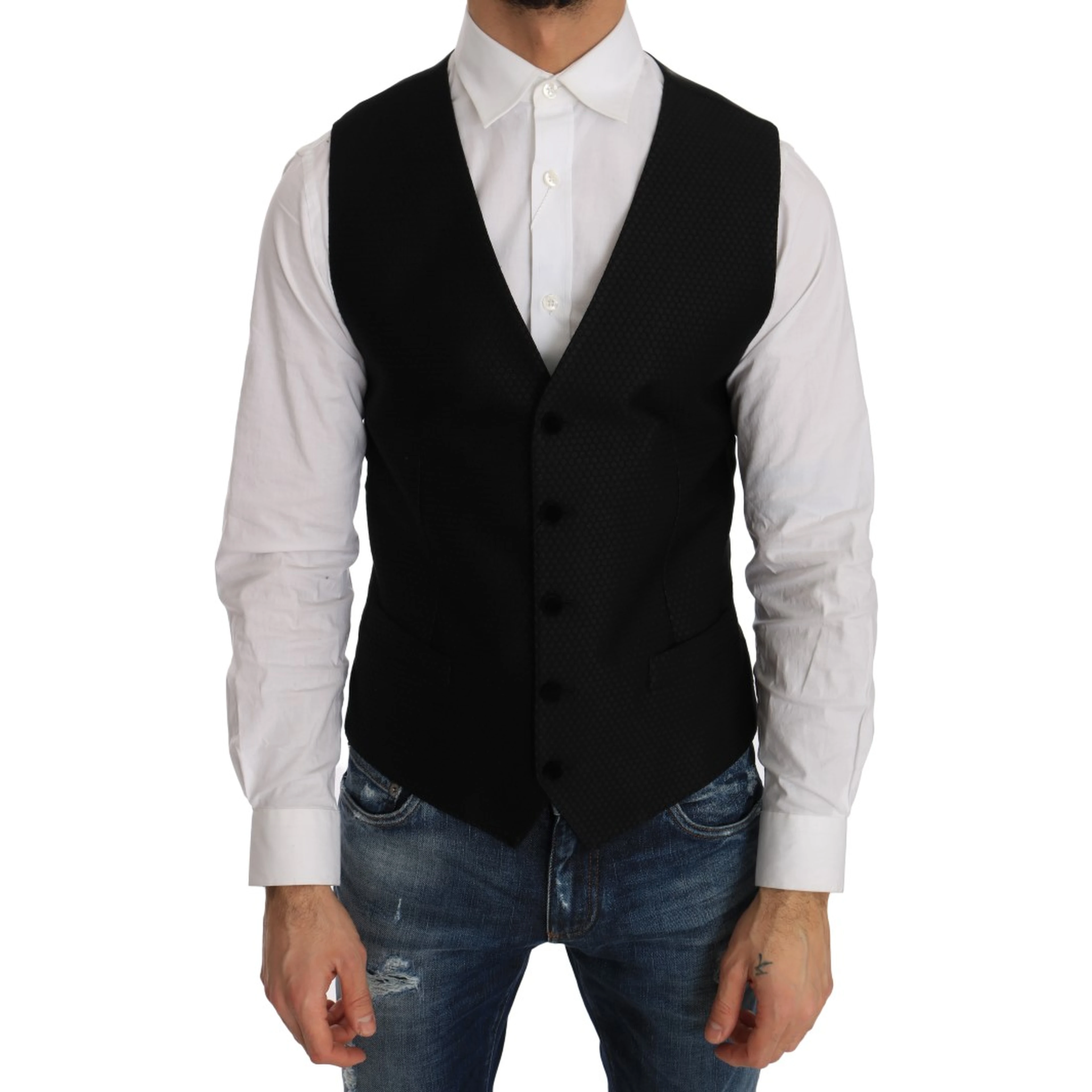 Black Polka Dot Pattern Vest