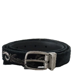 Black Cotton Royal Bee Embroidery Belt