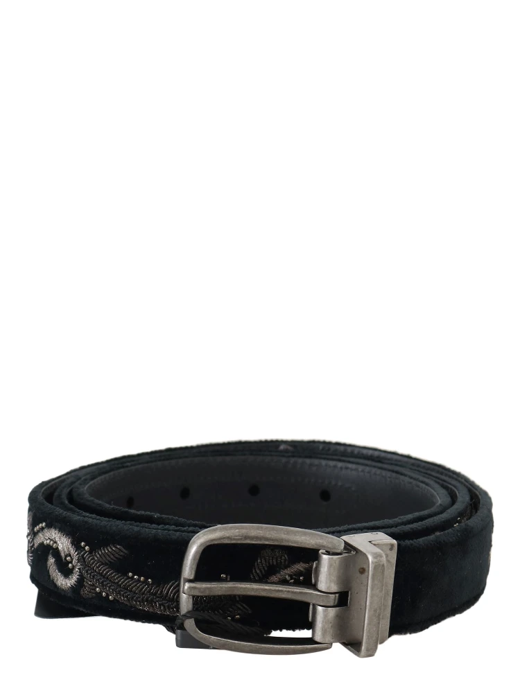 Black Cotton Royal Bee Embroidery Belt