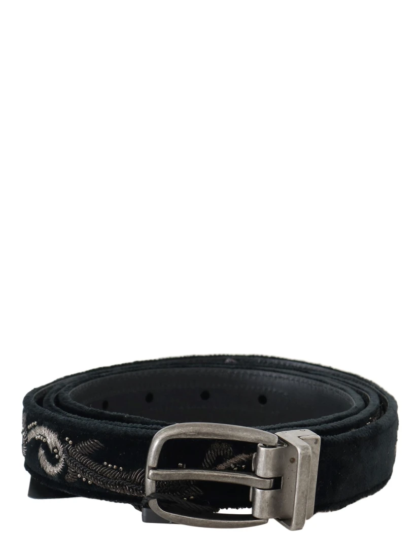 Black Cotton Royal Bee Embroidery Belt