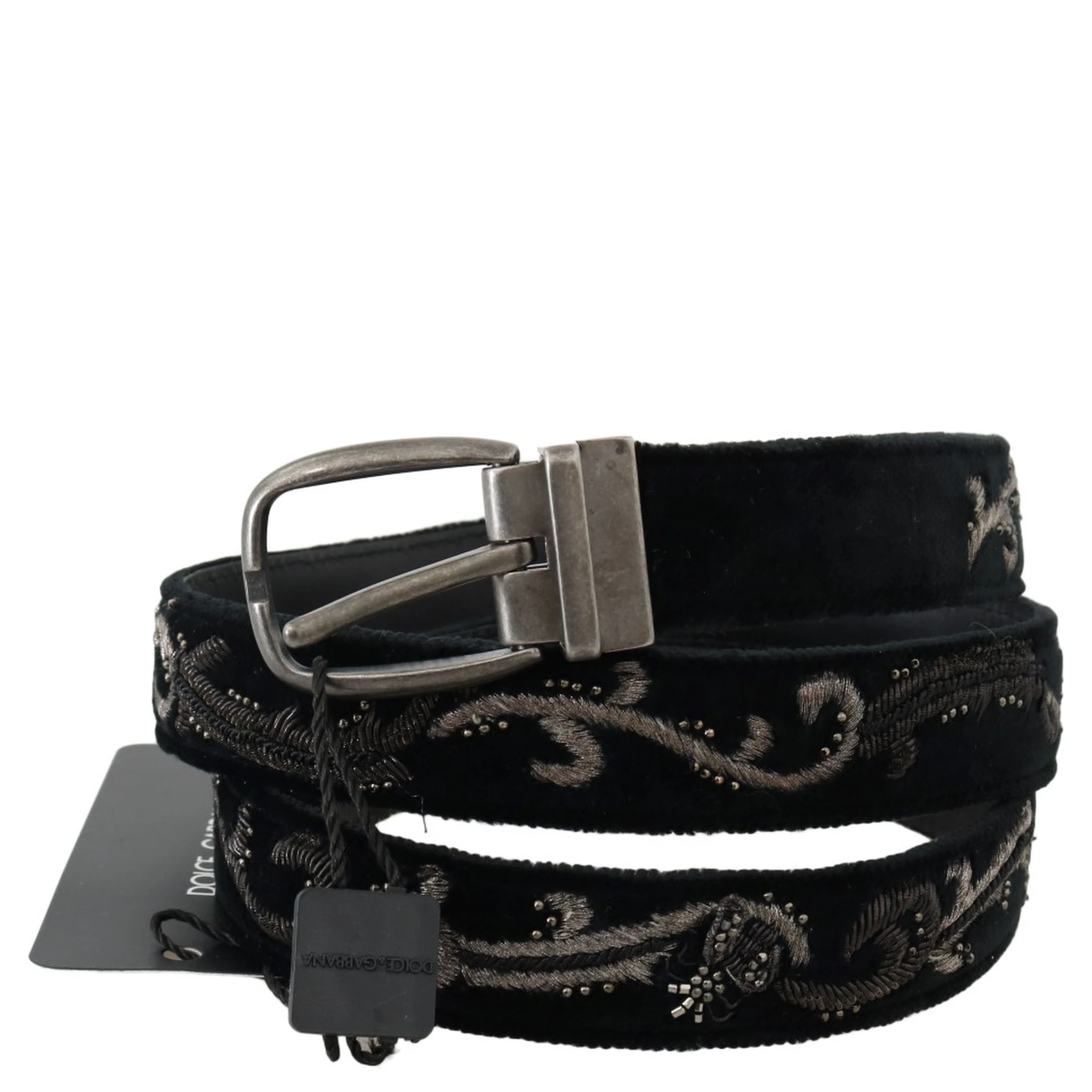 Black Cotton Royal Bee Embroidery Belt