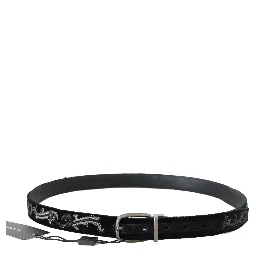 Black Cotton Royal Bee Embroidery Belt