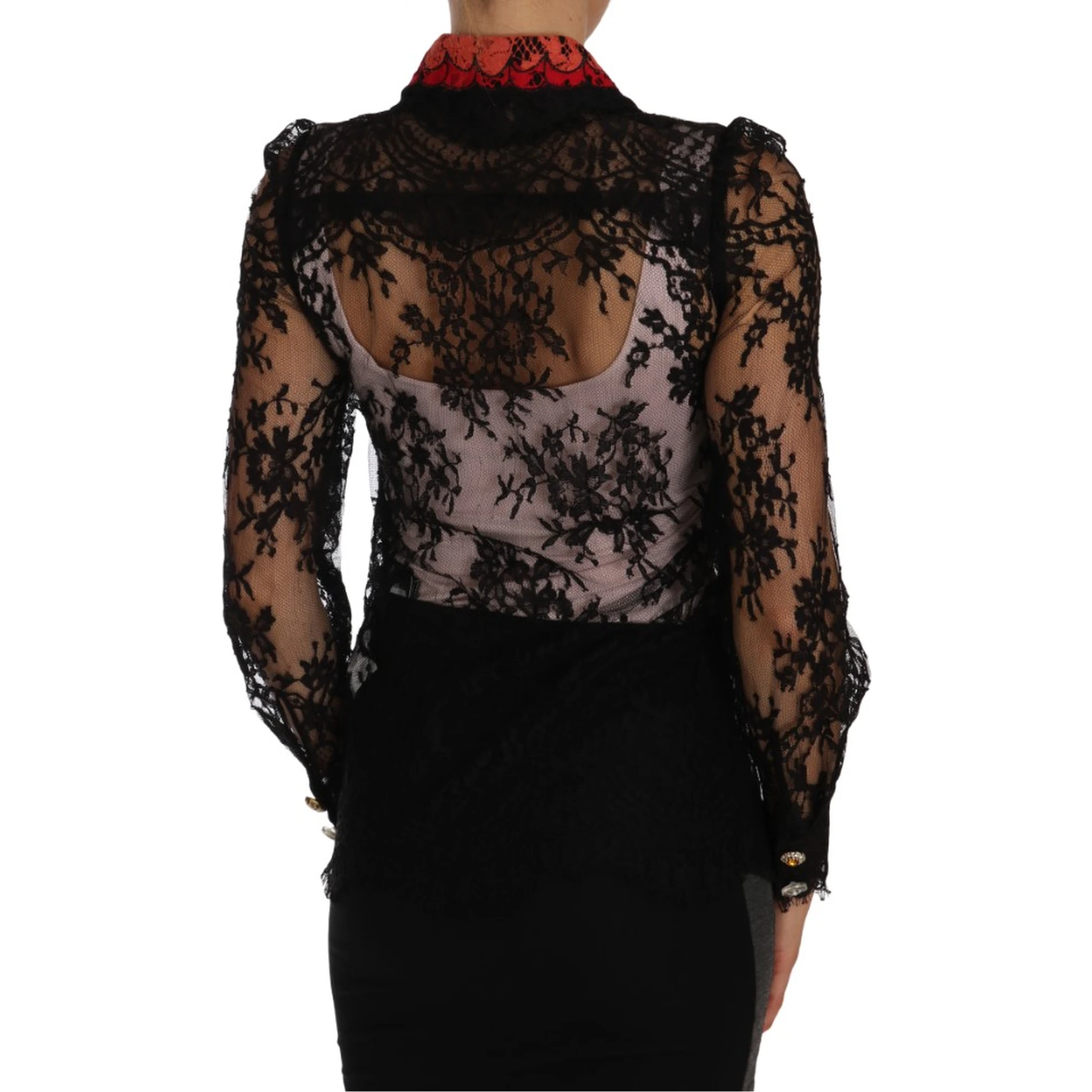 Black Lace Crystal SPACE Shirt