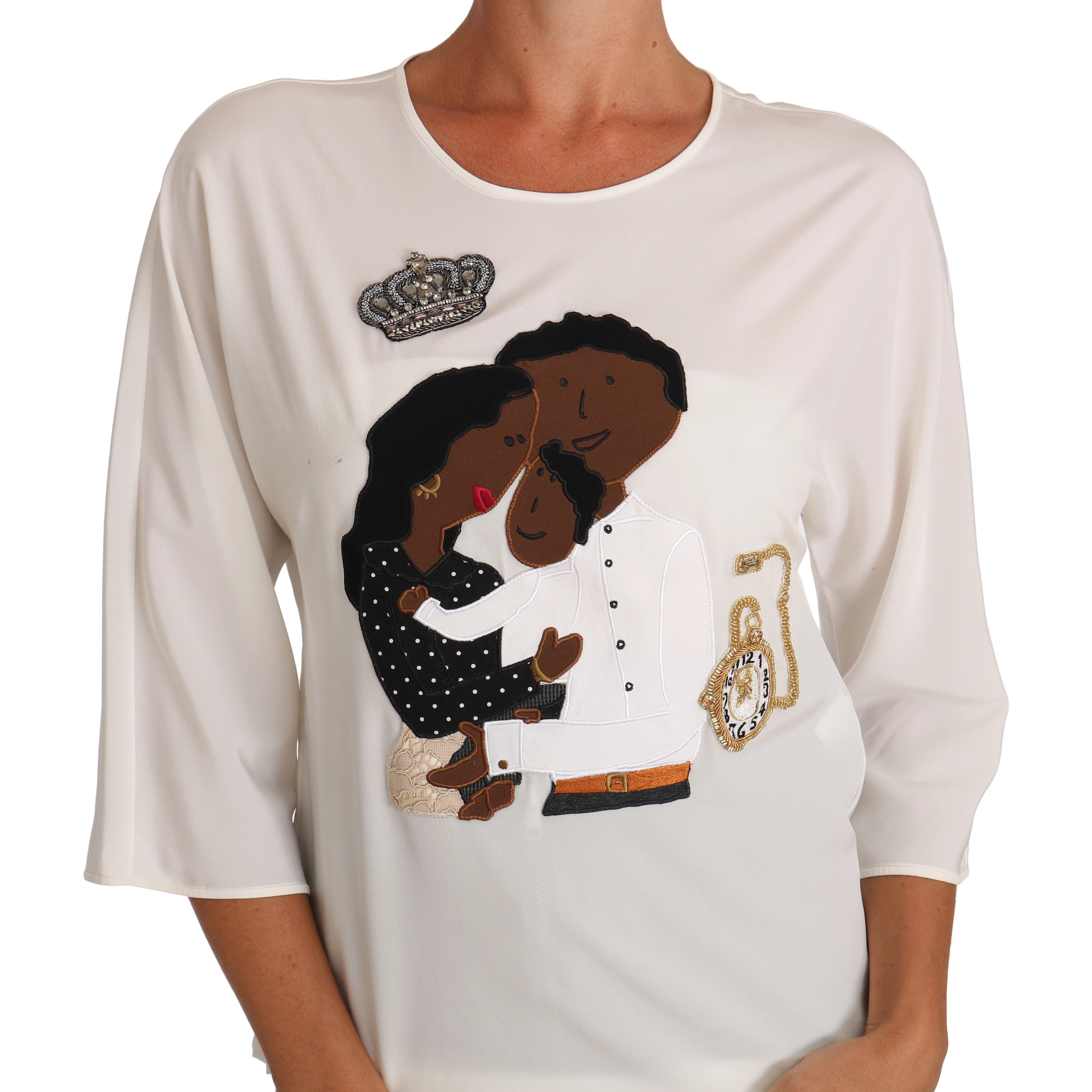 White Silk #dgfamily Crystal T-shirt