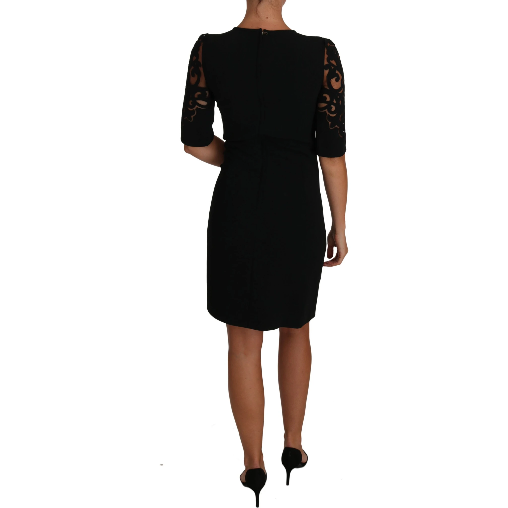 Black Floral Cut Out Pattern Coctail Dress