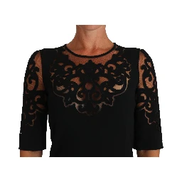 Black Floral Cut Out Pattern Coctail Dress