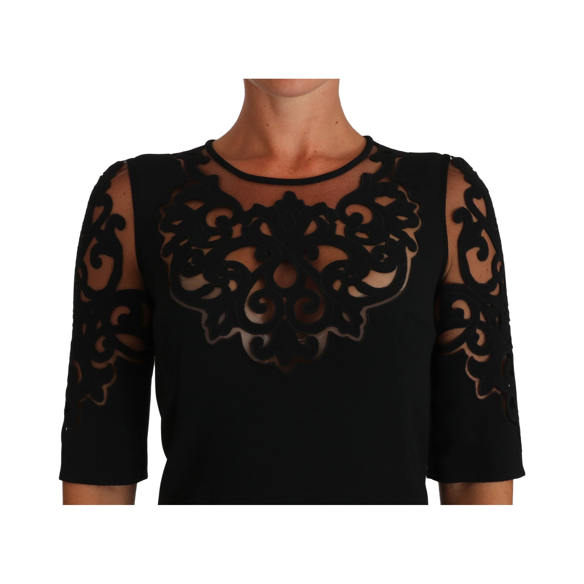 Black Floral Cut Out Pattern Coctail Dress