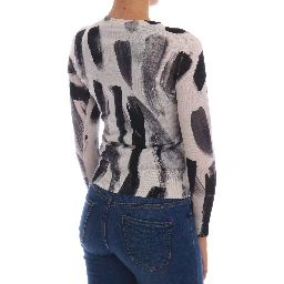 Cardigan Lightweight Silk Paint Stroke Sweater