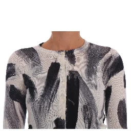 Cardigan Lightweight Silk Paint Stroke Sweater
