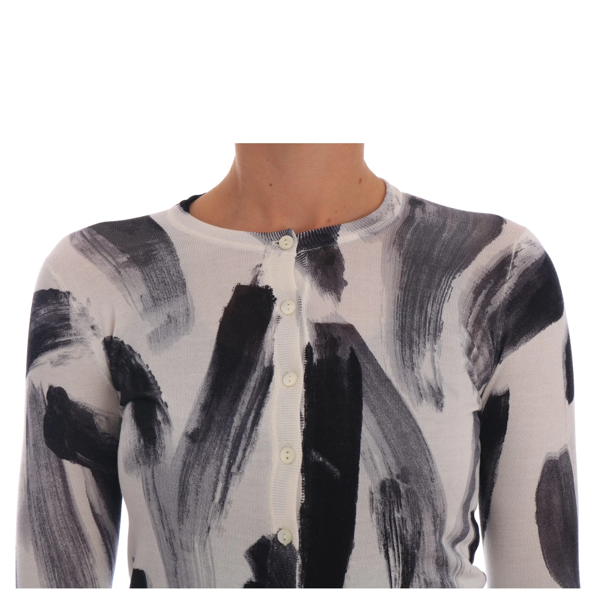 Cardigan Lightweight Silk Paint Stroke Sweater