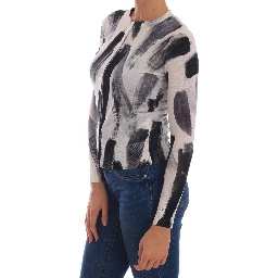Cardigan Lightweight Silk Paint Stroke Sweater