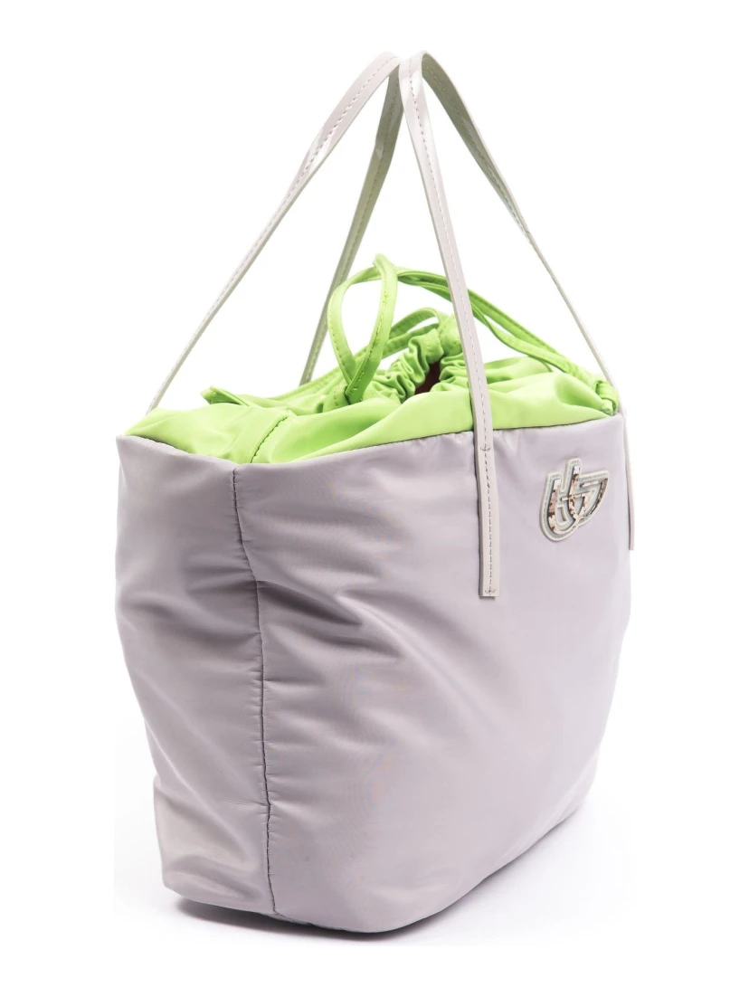 Gray Polyester Shoulder Bag