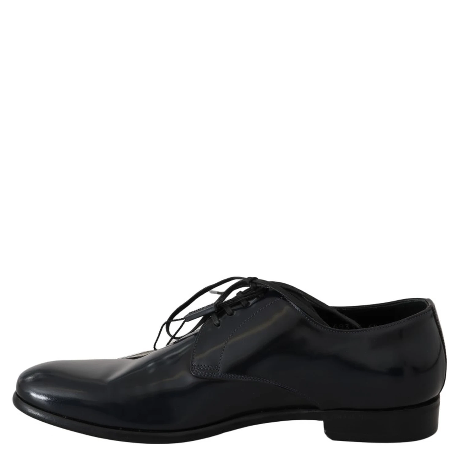 Blue Leather Polished Dress Derby Shoes