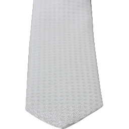 White Patterned Classic Mens Slim Necktie Tie