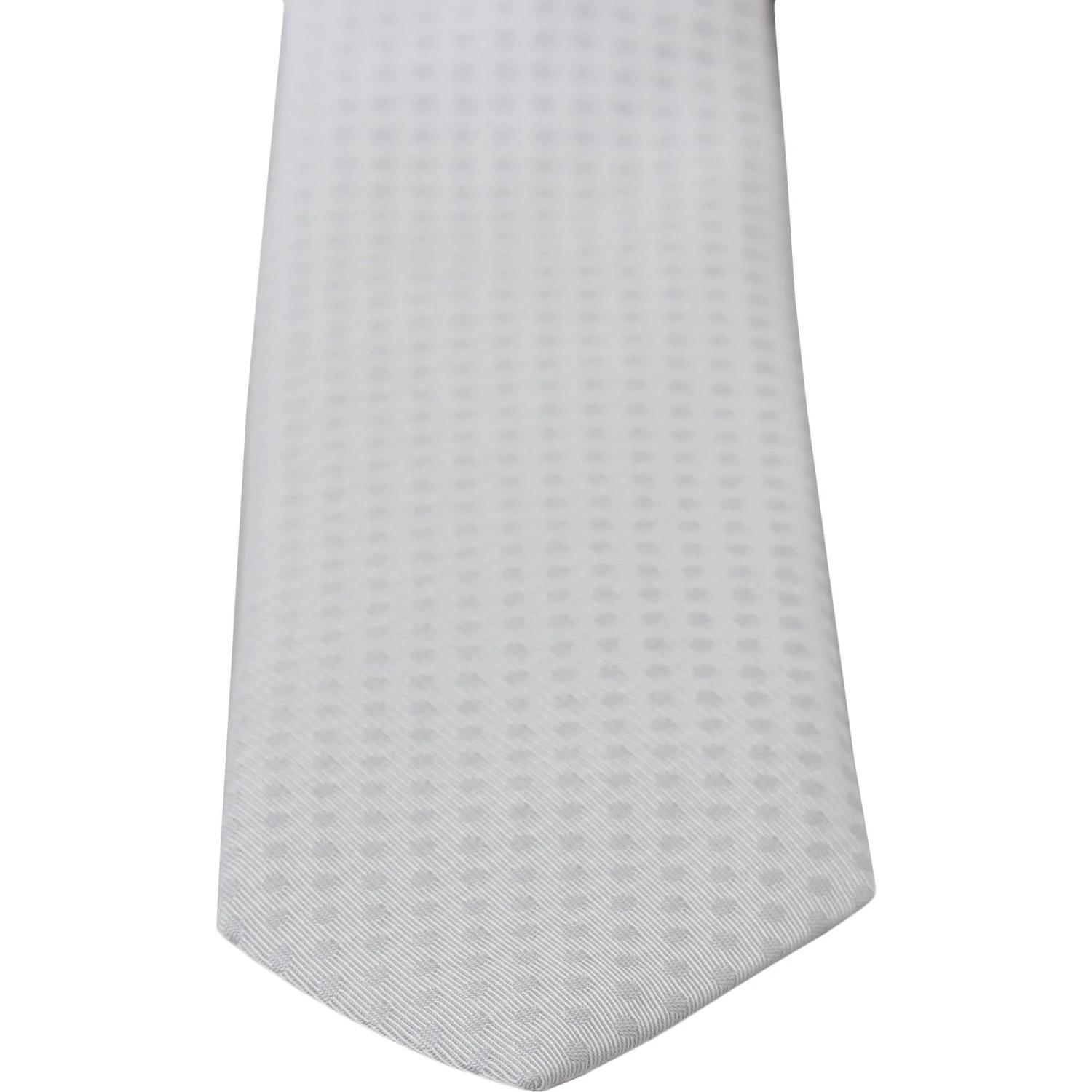 White Patterned Classic Mens Slim Necktie Tie
