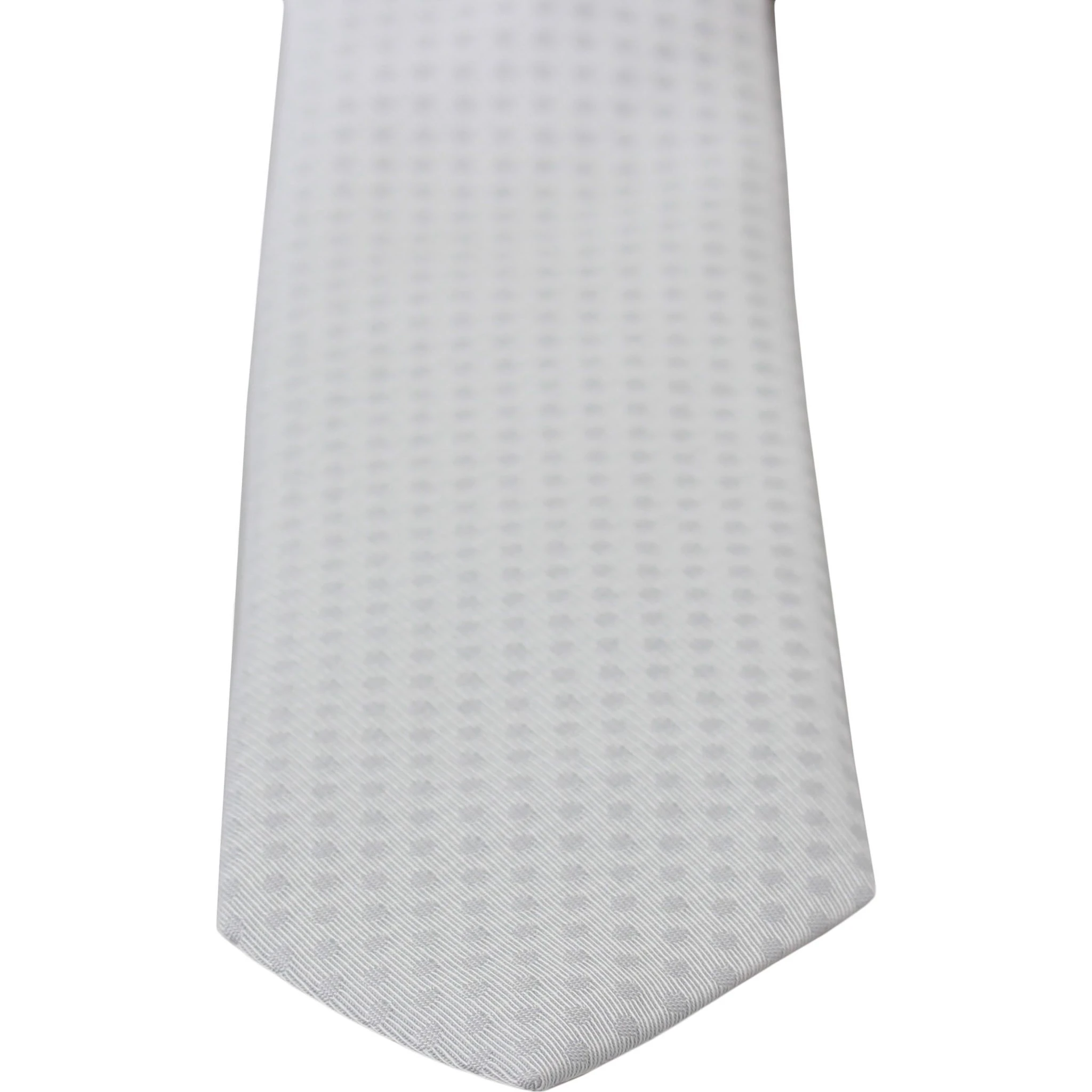 White Patterned Classic Mens Slim Necktie Tie