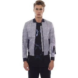Gray Polyester Jackets & Coat