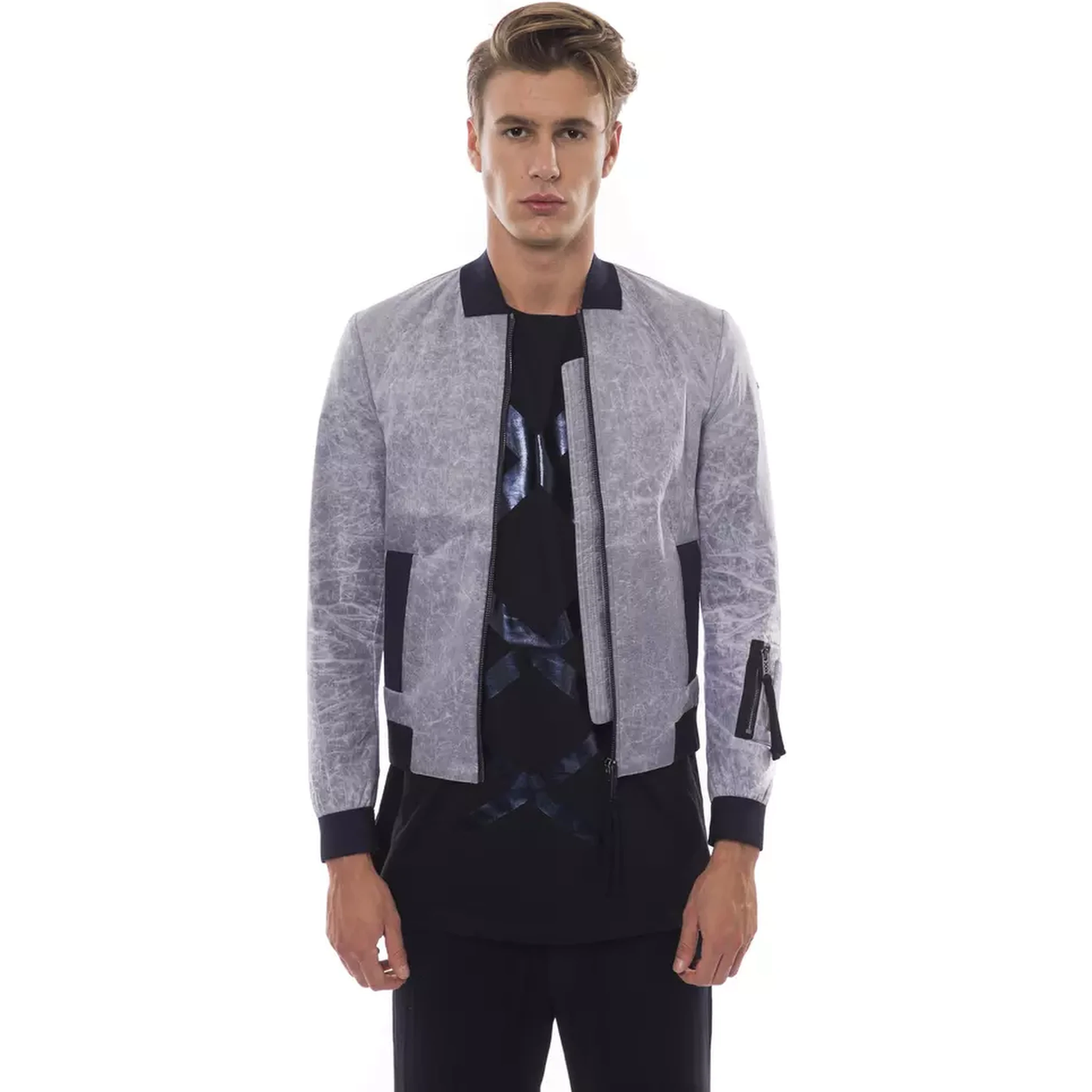 Gray Polyester Jackets & Coat