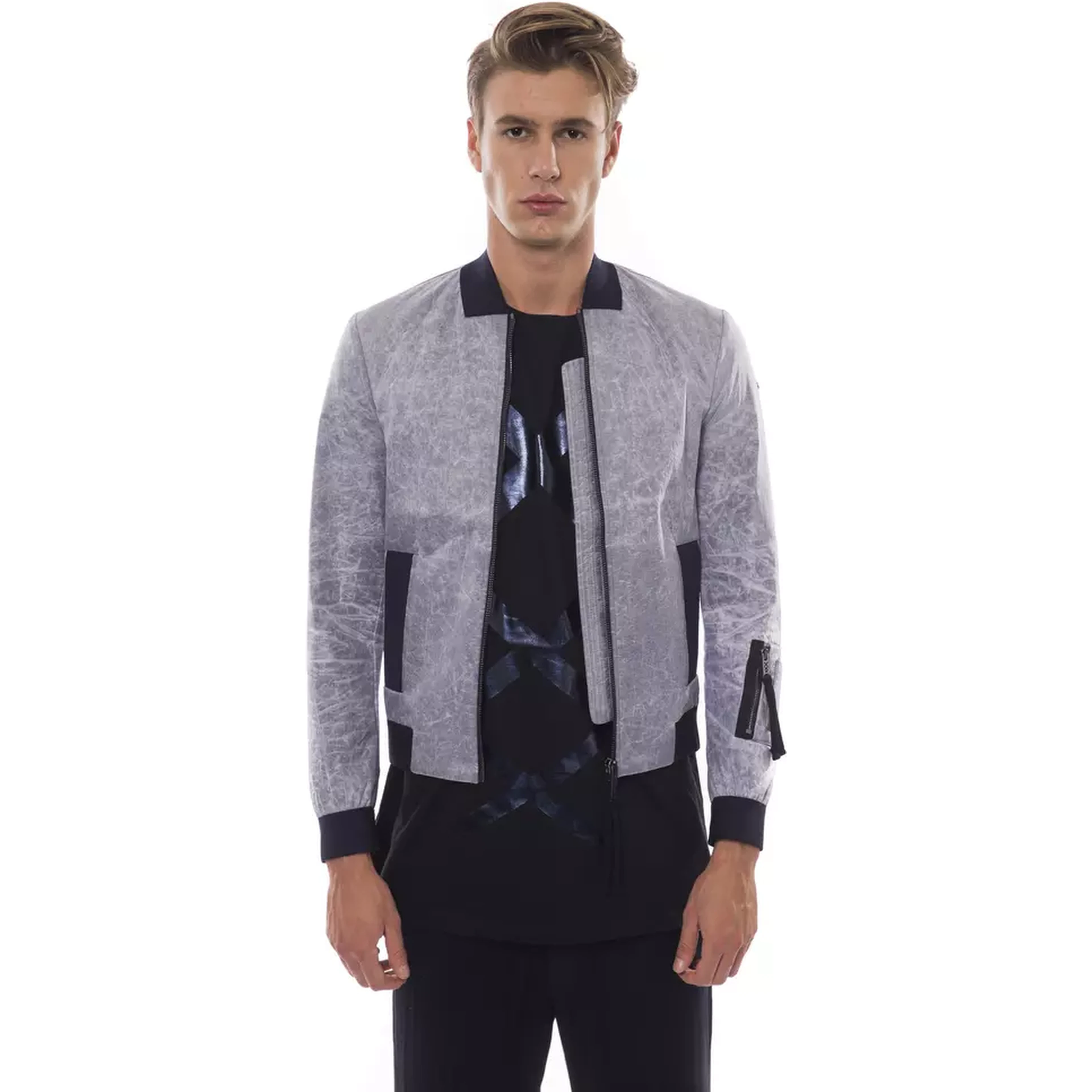 Gray Polyester Jackets & Coat