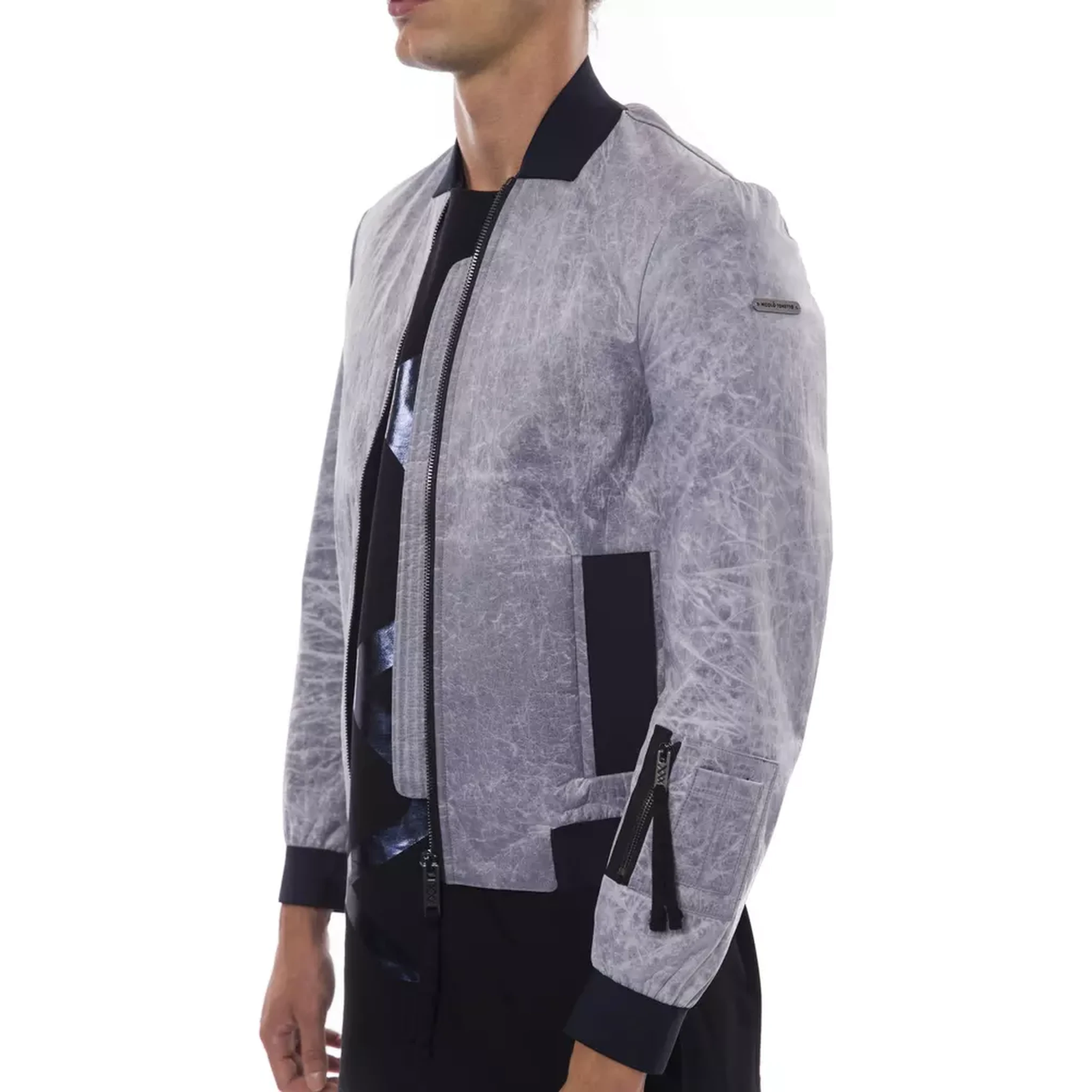 Gray Polyester Jackets & Coat