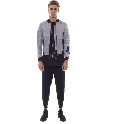 Gray Polyester Jackets & Coat