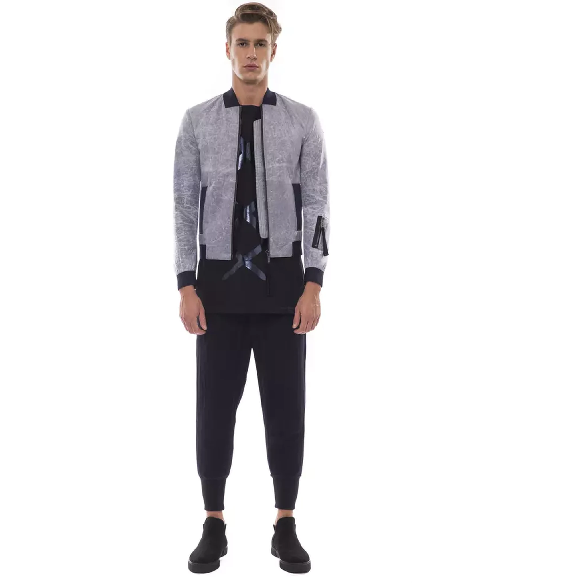 Gray Polyester Jackets & Coat