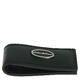 Green Leather Magnet Money Clip