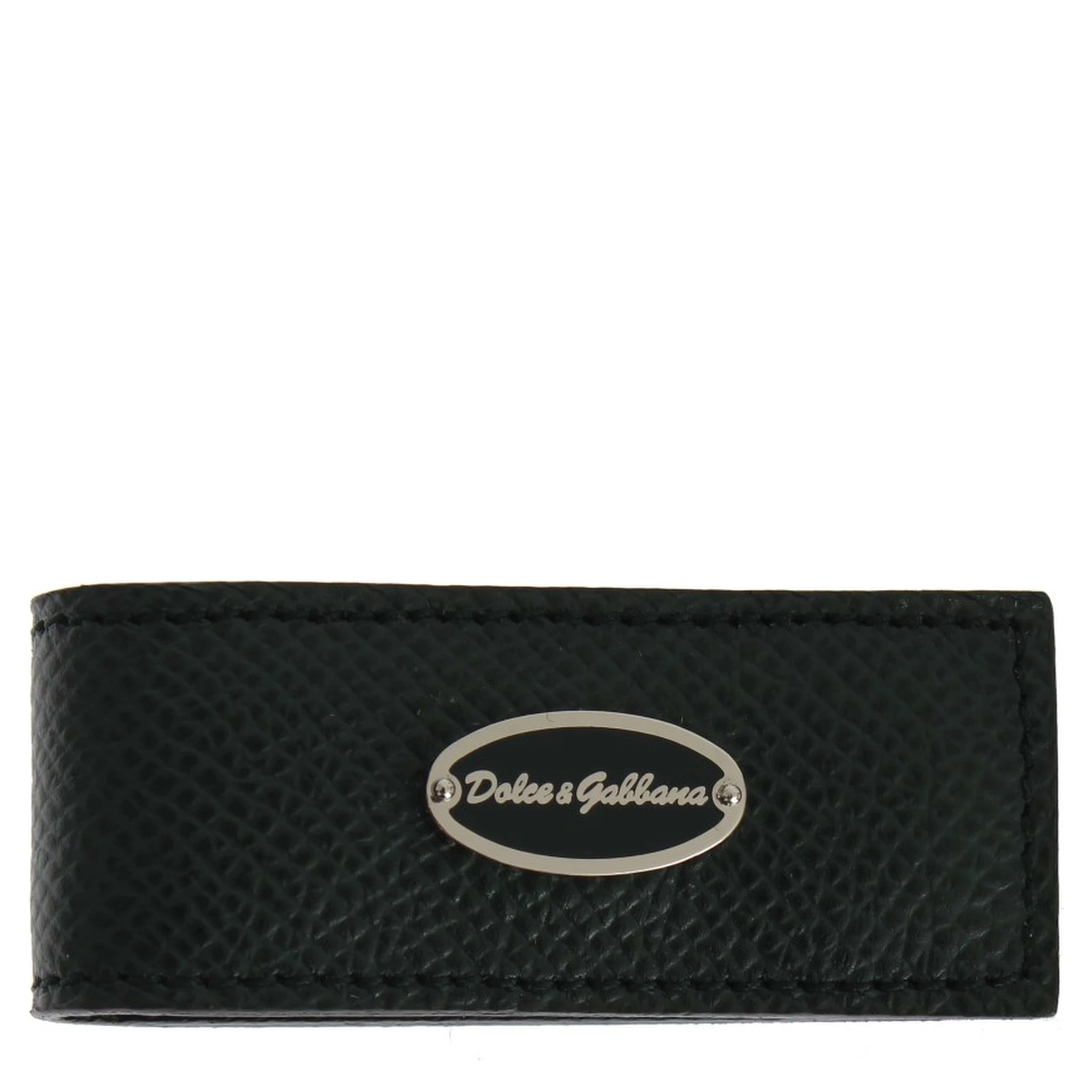 Green Leather Magnet Money Clip