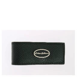 Green Leather Magnet Money Clip