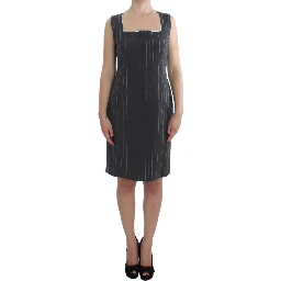 Gray Stretch Suit Sheath Dress & Blazer Set