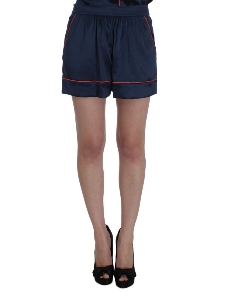 Blue Silk Stretch Sleepwear Shorts