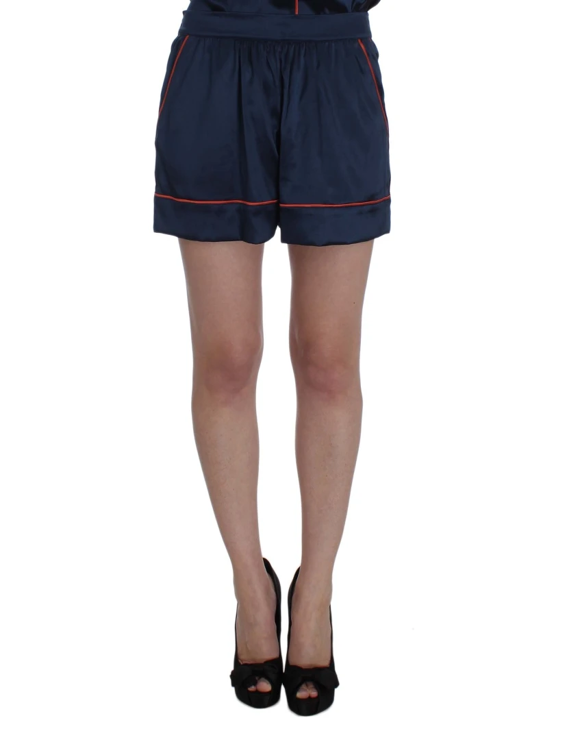 Blue Silk Stretch Sleepwear Shorts