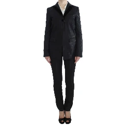 Black One Button Three Piece Suit