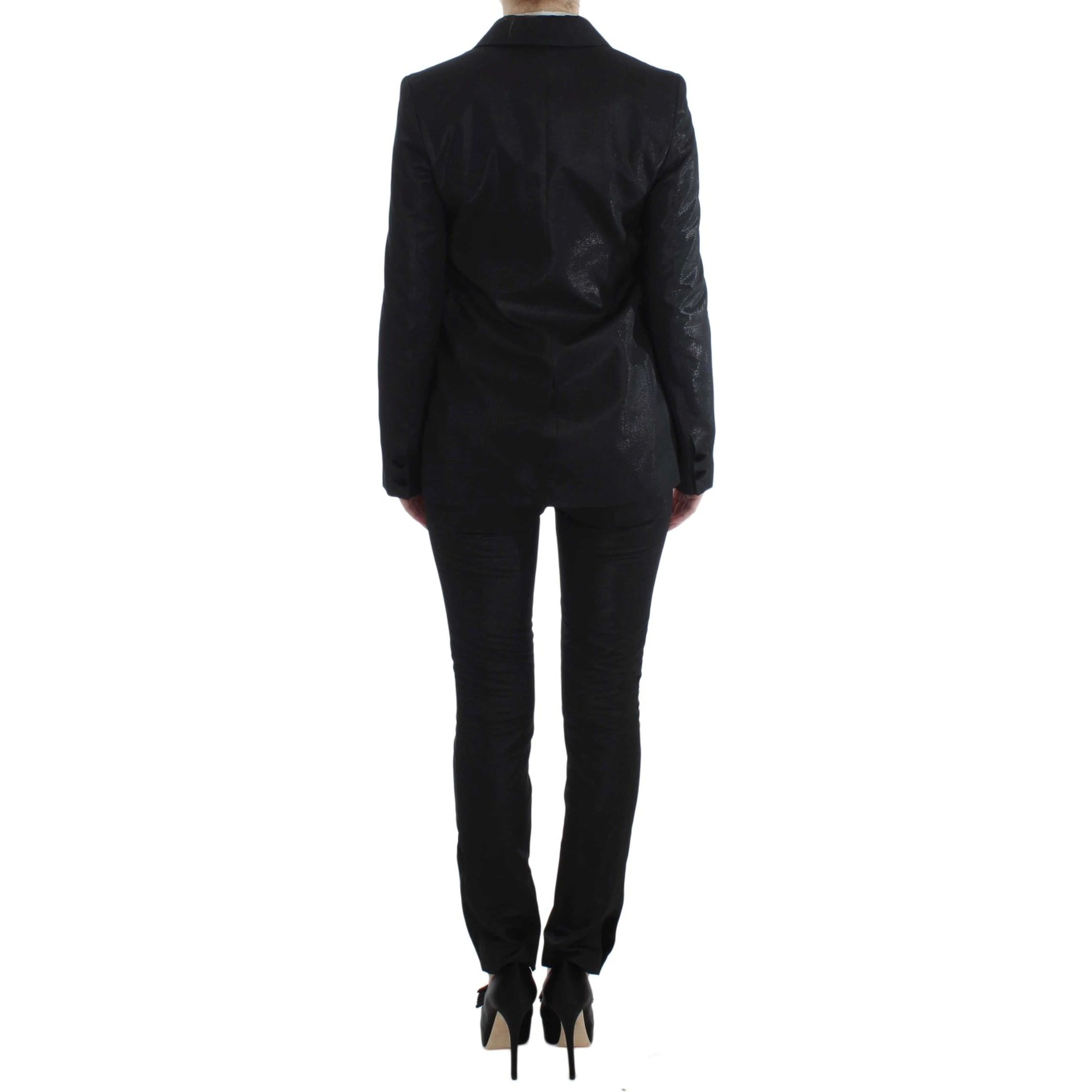 Black One Button Three Piece Suit